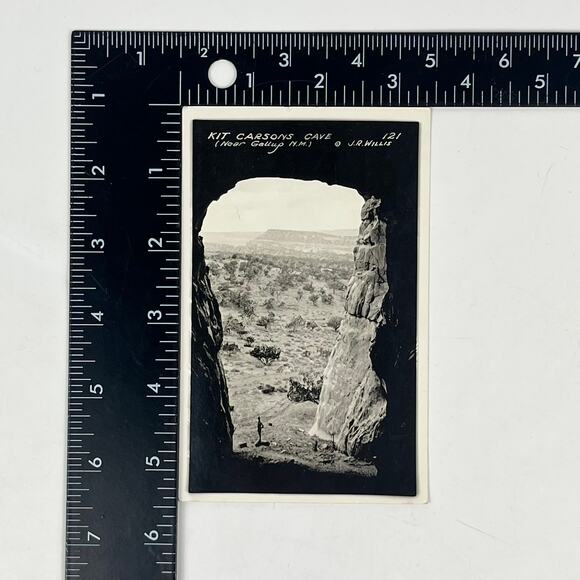 1930 RPPC Kit Carsons Cave Gallup New Mexico Willis Franklin 1c Stamp Postcard - Picture 5 of 5